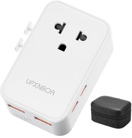 UPXNBOR Reiseadapter Weltweit, Universal Travel Adapter PD 25W & QC 18W