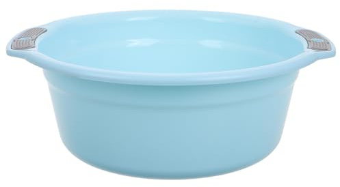 Kunststoff Gesichtswaschbecken mit Doppelgriffen, Rund, Leicht | Babybad und Zuhause, Tragbare Schüssel für Wasser und Kleidung, Modernes Glattes Design
