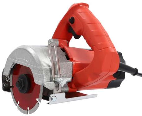Elektrischer Fliesenschneider Handkreissäge 1580W – 110mm Sägeblatt Schnitttiefe 0-34mm verstellbar Neigungswinkel 0-45° inkl. 2 Sägeblätter für Holz & Stein – Ideal für DIY & Bau