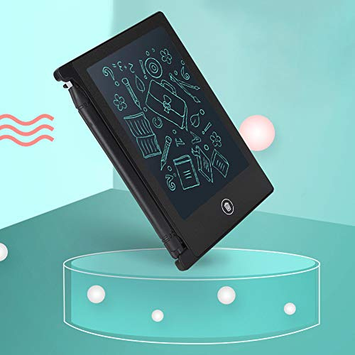 Pretfy Leichtes LCD-Schreibbrett, 4,5 Zoll, Ultradünnes Zeichentablett für, Multifunktionales Lernwerkzeug, Spaß und Sicheres ABS-Material (Schwarz)