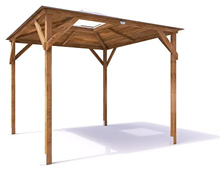 Dunster House Wooden Gazebo 8' x 8' – Crafted from Pressure-Treated Wood for Durability, Perfect for Outdoor Relaxation, Dining, and Entertaining in Your Garden, Erin