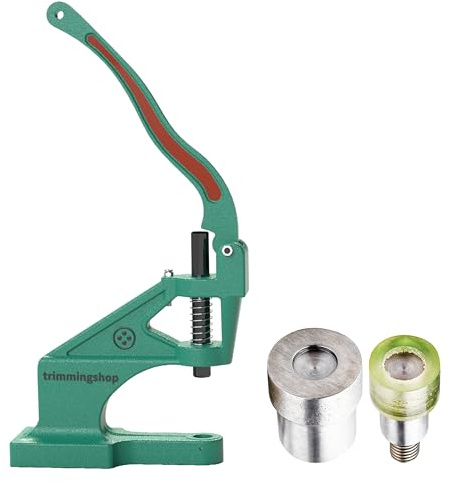Trimming Shop Double Cap Tubular Rivet Fixing Dies with Universal The Green Machine Hand Press for DIY Leathercrafts, Belt, Repair Clothing, Making Handbag, 7mm