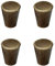 Tiazza 4Pcs Mid-Century Modern Style Premium Copper Solid Cabinet Knobs Handle Cone Shoe Book Drawer Knob Cylinder Handle (Antique Bronze)