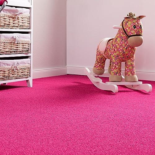 Steffensmeier Teppichboden Cambridge Young Meterware | Auslegware für Kinderzimmer Wohnzimmer Schlafzimmer | Pink, Größe: 200x1000 cm