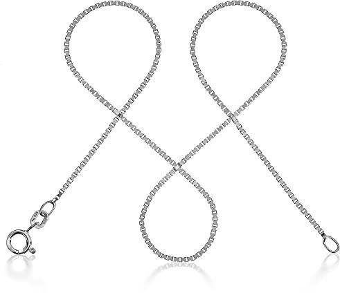 modabilé Venezianerkette Damen Halskette 925er Sterling Silber (50cm 1,2mm breit) Silberkette 925 ohne Anhänger Silberne Kette für Frauen Silberketten