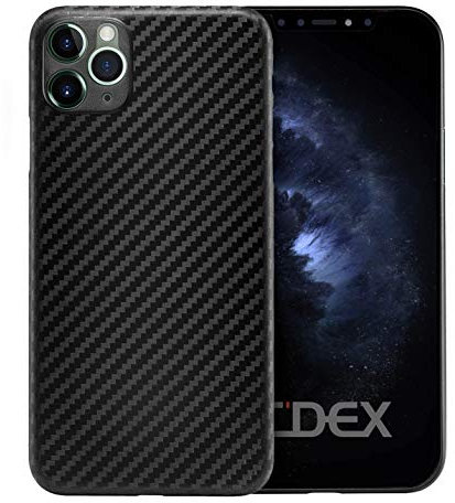 doupi UltraSlim Case for iPhone 11 Pro Max (6.5 inch), Ultra Thin Feather Light Skin Protective Cover, Carbon Fiber Look Black