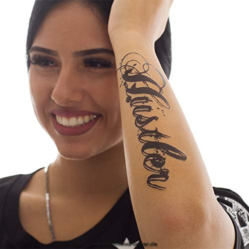 2 x Hustler Tattoo - Gang Hip Hop Gangster - Schrift in schwarz - Temporary Haut Tattoo (2)