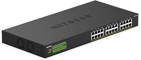 NETGEAR Switch PoE 24 porte Unmanaged GS324PP, Switch Ethernet Gigabit con 24 PoE+ a 380 W, montaggio desktop o su rack