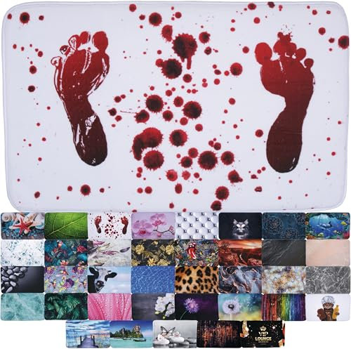 Sanilo Badteppich, viele schöne Badematten zur Auswahl, Badvorleger sehr weich und rutschfest, waschbar und schnelltrocknend (Blood Feet, 50 x 80 cm)
