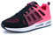 Femme Running Baskets Respirant Marche Running Chaussures Fitness Course Basses Athlétique Gym Mode Sneakers Rose Noir 42 EU