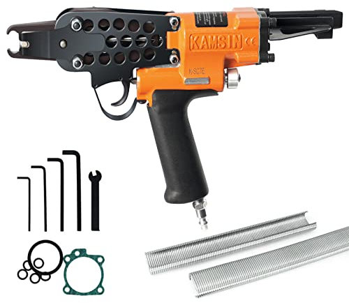 Kamsin K-SC7E Pistolet à anneau pneumatique en C de calibre 15, 3/4 7,0-8,0 mm de diamètre de fermeture pour anneau de porc, pince automatique pour anneau de porc