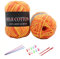 YAMEE 6 Stück 50g Handstrickgarn Farbverlauf Wolle Zum Stricken - Häkelgarn Set Mit Häkelhaken - Hand Gestrickt Weberei Garn