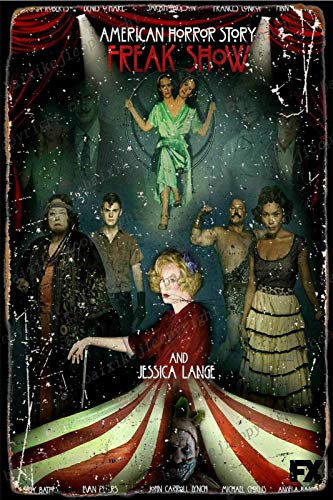 Cimily American Horror Story Freak Show Targhe in Metallo Poster in Metallo Retro Garage Home Garden Wall Bar Cafe Vintage Wall Decor Art 8 × 12 Pollici