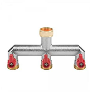 Répartiteur 3 voies avec robinet à boisseau sphérique - Distributeur de robinet en laiton nickelé BR-3134