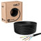 hb-digital 25m CAT 7 Cable de instalación Ethernet 1000MHz 10Gbits al aire libre negro AWG23/1 PE S/FTP doble blindaje PIMF Puro Cobre Instalación de red