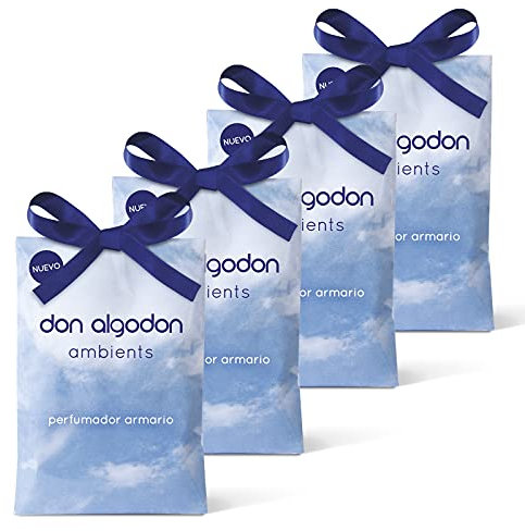 Don Algodon Ambients AMBIENTADOR Perfumador Armario Sobres Perfumados Don Algodon, Papel, Azul, Pack de 4 x 13 g