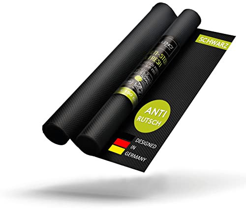 LILENO HOME Schubladenmatte 50x150 cm (Schwarz) 2er Set - Antirutschmatte Schubladen als Schubladeneinlage für Kühlschrank - Schublade Einlagen zuschneidbar als Antirutschmatten Küche