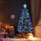 Homion Green Christmas tree x-mas tree Fiber Optic Color changing multi colour with stand free standing xmas Star Top Xmas Holiday Home Office Street Decoration Indoor Outdoor (150CM (5 FEET))