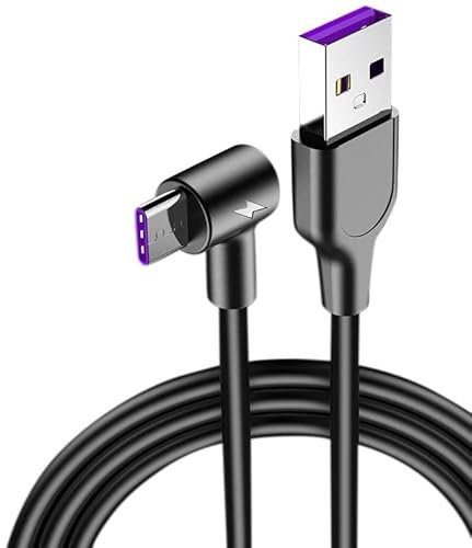 Cable Chargeur Ultra Rapide 3m Type C 90° pour Honor 50 Smartphone Android Very Fast Charge 5A (Noir)