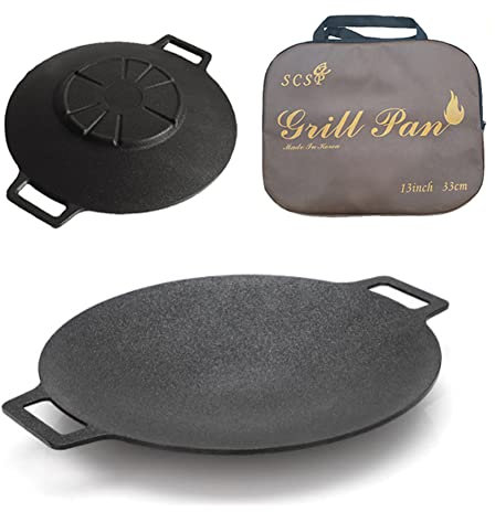 SCSP - Koreanischer BBQ Grill IH Induktion Kreisgröße 33 cm [Hergestellt in Korea] Antihaftgrill/Natürliches Material 6 Schichten Beschichtung/[Tasche enthalten] Kann sowohl für Heim- als auch für