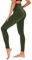 TNNZEET High Waist Leggings Damen Elastische Leggins Weiche Sporthose für Sport Gym,Armee grün,S-M