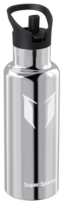 Super Sparrow Water Bottle 500ml - FlipFlow Insulated Metal Water Bottles with Straw Lid - BPA-Free Kids Bottles Stainless Steel & Leakproof Thermal Flask - Ideal for Home, Office, Travel or Sports