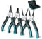 DuraTech 4 PCS Snap Ring Pliers Set, 7 Inch Heavy Duty Internal & External Circlip Pliers Kit with Straight/Bent Jaw, Premium CRV Steel, Precision Spring Loaded C Clip Pliers with Storage Pouch