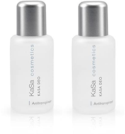 KaSa cosmetics Deo - Antitranspirant gegen starkes Schwitzen für Männer & Frauen - Dermatologisch getestet - Schützt vor Schweiß- und Geruchsbildung - parfümfrei - Made in Germany - 50ml (2er Pack)