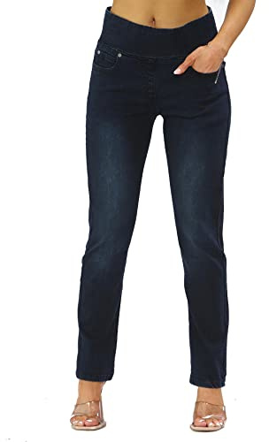 MYT Womens Elasticated High Waist Jeans Trousers Tummy Control Stretch Ladies Denim Jeggings All Waist Leg Sizes UK 10 – 24