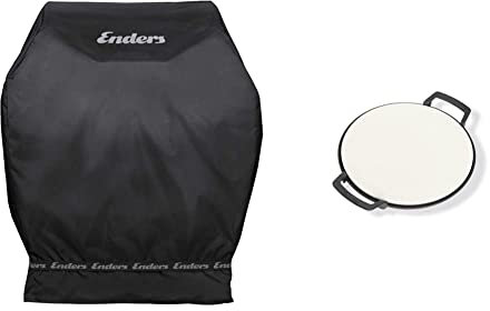 Enders® Gasgrill Abdeckhaube für Gasgrills Chicago 3-Brenner, hochwertiges Polyestergewebe (300D) & ® Switch Grid Pizzastein, Halter aus Gusseisen, für Enders® Gasgrill mit Rost-in-Rost System