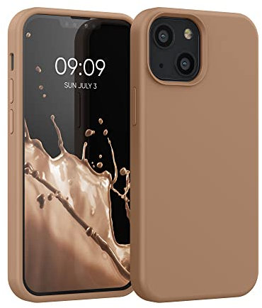 kwmobile Case Compatible with Apple iPhone 13 mini Case - TPU Silicone Phone Cover with Soft Finish - Cappuccino