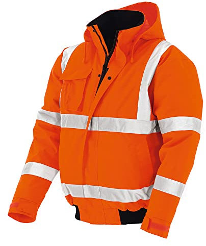 eXtreme Warnschutz-Pilotenjacke für Straßenbau/Baustelle/Industrie, warnorange, Größe M