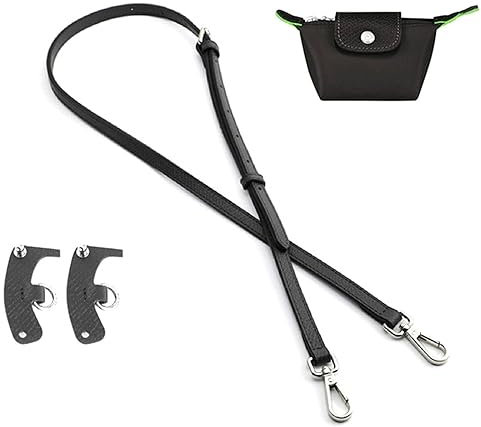 jiesinlov Rindsleder Taschen Riemen Umrüstsatz Ersatz verstellbaren Crossbody Schultergurt für Le Pliage XS Mini Pouch(Schwarz)