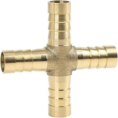 Raccord de tuyau en laiton de 10 mm en forme de croix 4 voies pour eau, gaz, huile