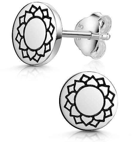 MATERIA by Matthias Wagner Chakra Ohrringe Silber 925 Damen Ohrstecker rund mit Emaille SO-126