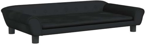 vidaXL Hundebett, Hundekissen mit weicher Polsterung, Hundesofa Hundecouch für kleine Hunde Haustiere, Haustierbett Katzenbett, Schwarz Samt