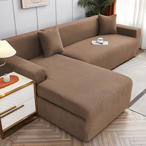 WULTNICEW Sofabezug Ecksofa L Form Jacquard Stretch Sofa Überzug Universal Couchbezug Für 1/2/3/4 Sitzer(L Form Ecksofa Erfordert Zwei)