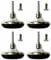 4 x Chrome Feet Leg Castors Gliders with Metal Inserts for Beds, Sofas, Footstools Furniture Glides Divan Bed Base Chair Wheels