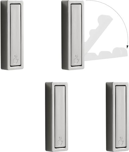 MARGUERASW Crochets Muraux Pliables, 4 Pièces Support Mural Pliable, Crochet Pliant 90 Degrés, Crochets à Manteaux Patère avec Vis pour Bureau Cuisine Chambre Casque Manteau (Nickel Brossé)