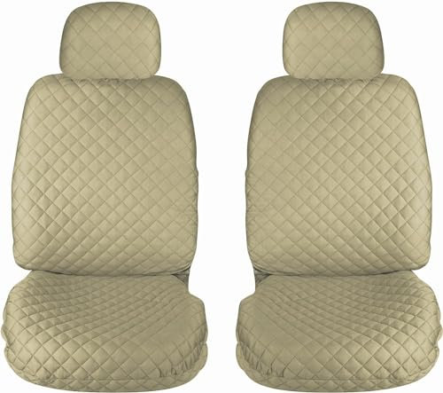 Susy Shop Housses de siège de voiture universelles, avant et arrière, compatibilité universelle montage simple (paire avant, beige)
