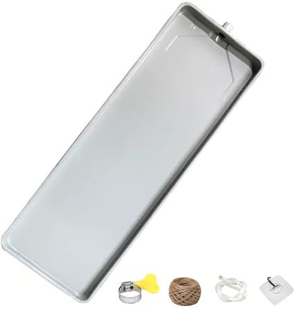 LJFDXD Ablaufwanne aus Verzinktem Metall für Klimaanlagen Außeneinheit, Universelle Fenster AC Kondensat Tropfschale, Kein Leck HVAC Einheiten Tropfschale mit Ablaufset (Size : 131 * 240 * 30MM)