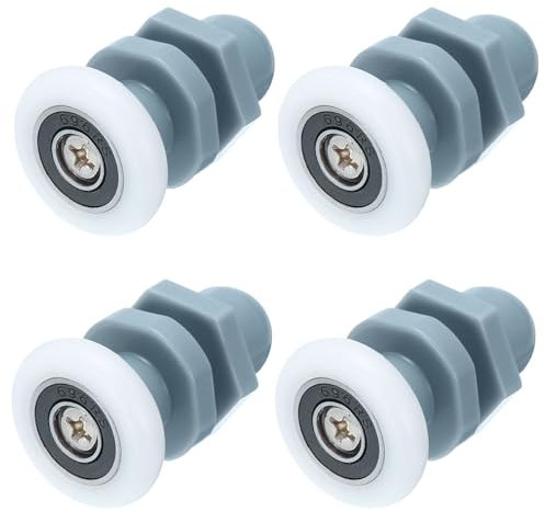 PATIKIL Shower Door Rollers 23mm/0.9, 4 Pack Bathroom Glass Door Runner Replacement Part Sliding Shower Door Wheels for Bathroom Glass Sliding Door, White-Grey