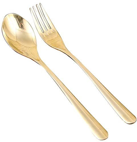 BUGUUYO 1set Posate Ottone Con Manico Di Cucchiaio e Forchetta Per Cena Western Design Elegante e Facile Da Pulire Per Feste e Celebrazioni