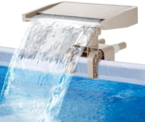 Aliviadero de Cascada, Cascada Relajante, Fuente de Piscina sobre el Suelo, Cascadas de Estanque con Soporte Desmontable para Jardín Interior y Exterior, Piscinas de Estanque