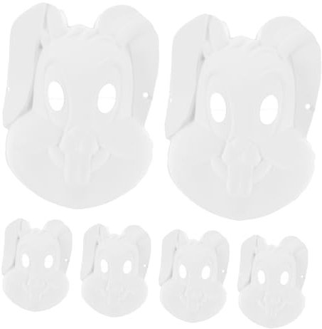 TOYANDONA 30 Stk Diyt Hasenmaske Maskerade selber machen Kleiderstange für Puppen Kindermaske halloween masken halloweenmaske leere Maske Zellstoffmasken zum Selbermachen Weiß