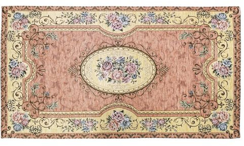 Floori Tappeto Arredo Classico disegno Vienna Salotto Camera Passatoia Cucina Con Antiscivolo Made in Italy (Rosa Antico, 65x115 cm)