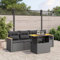Amorsee Balkon Sofa Verstellbare Tischplatte Gartensofa Gartenbank Rattan Sofa 4 Sitzer Lounge Sofa Outdoor Balkonsofa Sitzlounge Couch Balkon Lounge Klein Balkonmöbel Rattansofa Gartenlounge