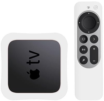 Box Case / Remote Case Compatible with Apple TV 4K Siri Remote 2nd Generation 2021, Shinny Protective Cover for Apple TV 4K/HD Siri Remote Controller (White)