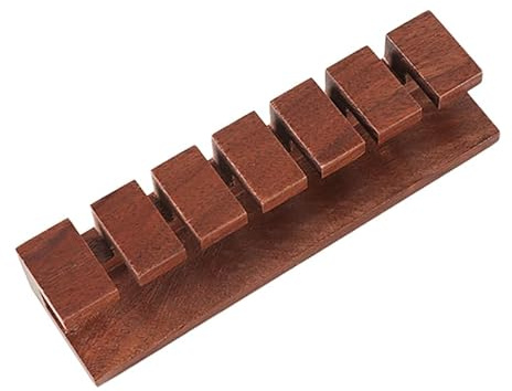 Hoement Walnut Wood Cable Organizer - Solid Wood Cable Holder with Adhesive Backing for Desk and Tv Wire Management Small Clips for Home and Office Use
