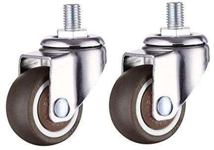 OFFSCH 4PCS Office Chair Wheel Rubber Twin Caster Wheels Universal Swivel Roller Wheel for Office Home Silent Sturdy Casters Silver Screw Rod for Computer Chair